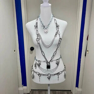 Gothic Stainless Steel Chain Belt & Necklace Collection